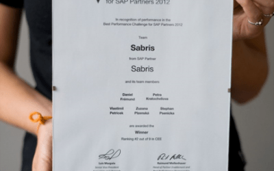 Sabris získal 2. místo v Best Performance Challenge for SAP partners 2012